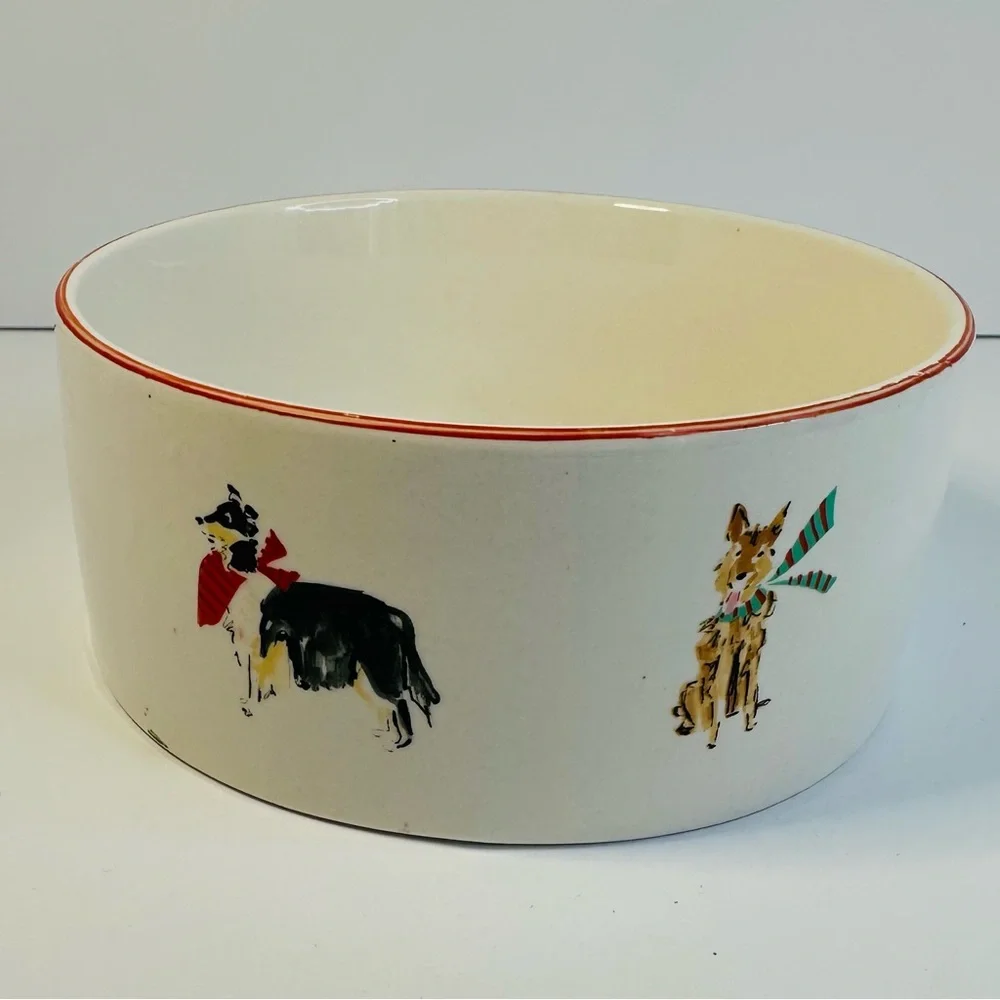 Beth Briggs Christmas Ceramic Dog Bowl